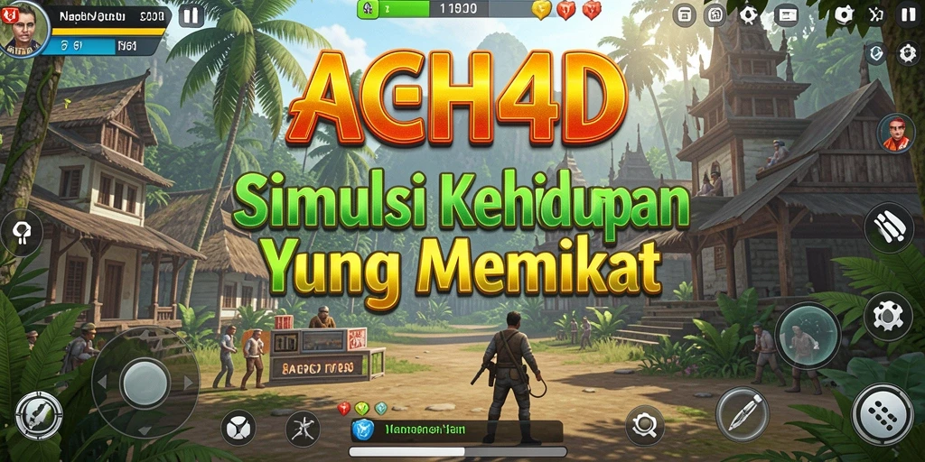 Tampilan gameplay ACEH4D yang menampilkan simulasi kehidupan yang interaktif.