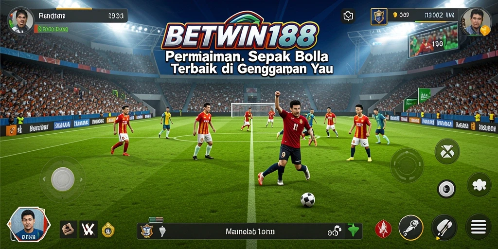 Gambaran gameplay BETWIN188 yang mendebarkan dan penuh aksi sepak bola.