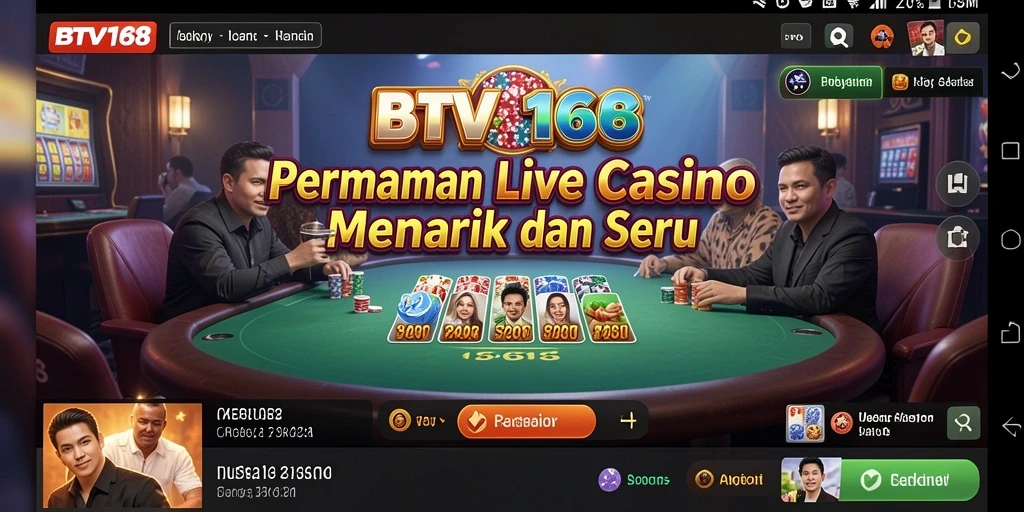 Screenshot BTV168 menampilkan dealer langsung dan gameplay yang mendebarkan.