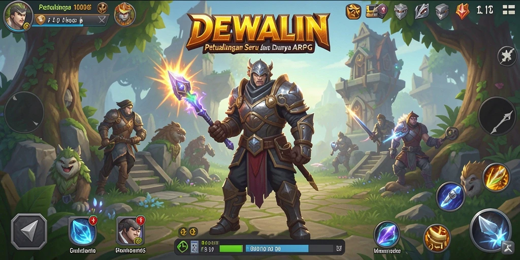 Tampilan gameplay seru dalam dunia fantasi ARPG DEWALIN.