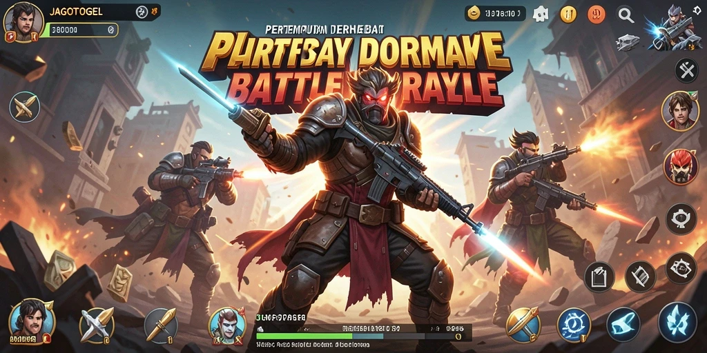 Tampilan gameplay seru JAGOTOGEL dalam pertempuran Battle Royale.