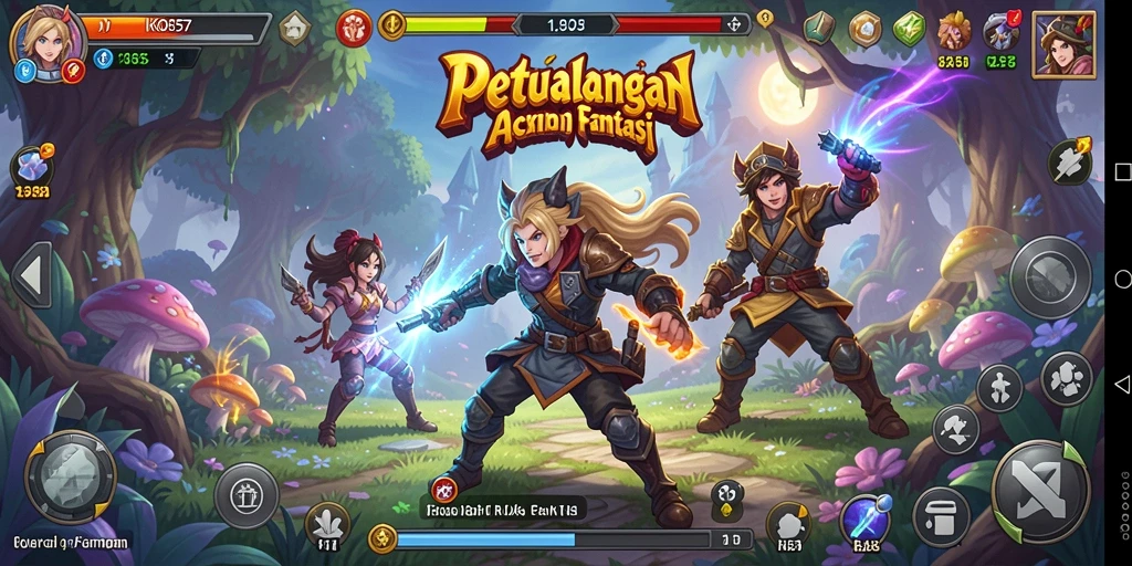 Screenshot gameplay KO857 menampilkan aksi seru dalam pertarungan ARPG.