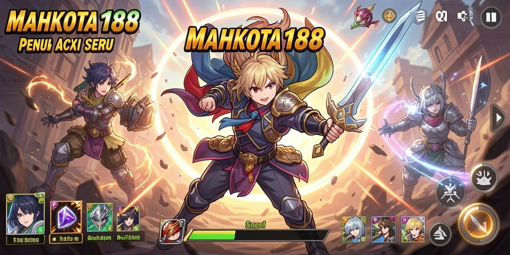 Tampilan gameplay seru dari karakter anime di MAHKOTA188.