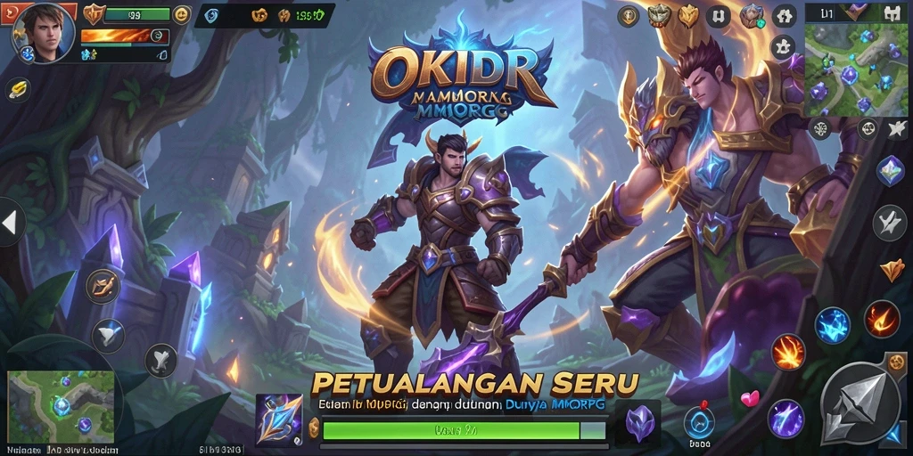 Tangkapan layar menunjukan pertempuran seru dalam petualangan MMORPG.