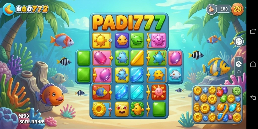 Gambaran gameplay seru di PADI777 dengan aksi Match-3 yang menantang.
