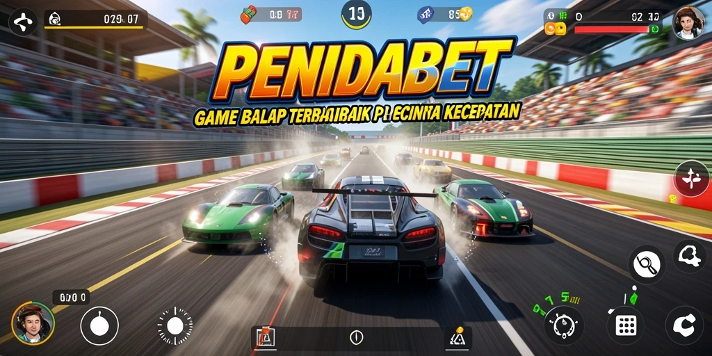 Screenshot utama PENIDABET menampilkan aksi balapan yang mendebarkan.