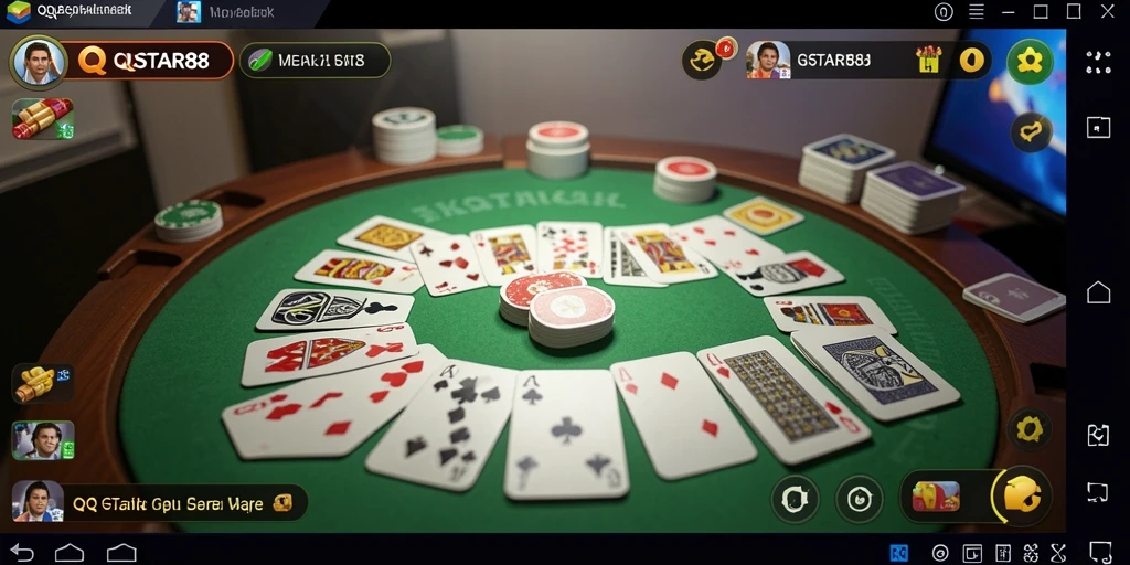 Screenshot gameplay QQSTAR88 menampilkan keseruan bermain Gaple.