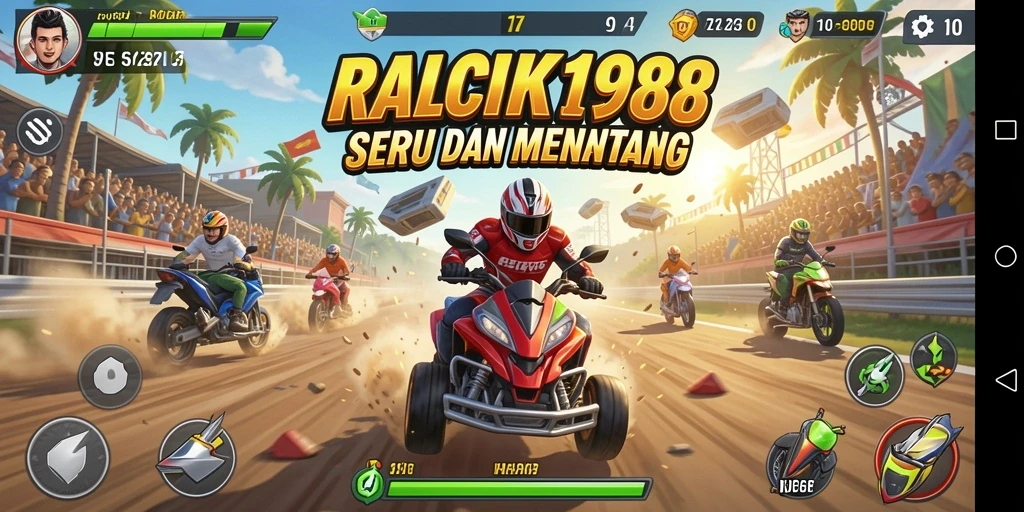 Tampilan gameplay seru dari balapan di RACIK198.