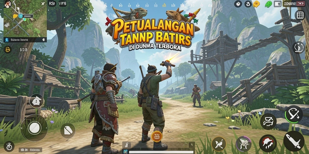 Tampilan gameplay RSNVIP8 dalam dunia terbuka yang penuh warna.