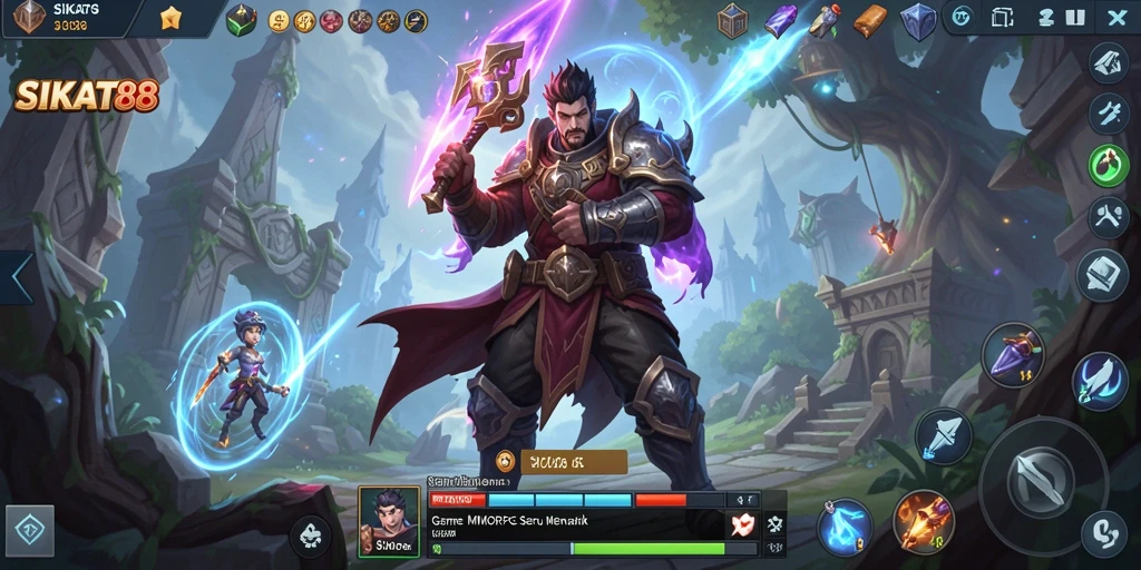 Tampilan gameplay utama SIKAT88 menampilkan aksi seru dalam dunia MMORPG.