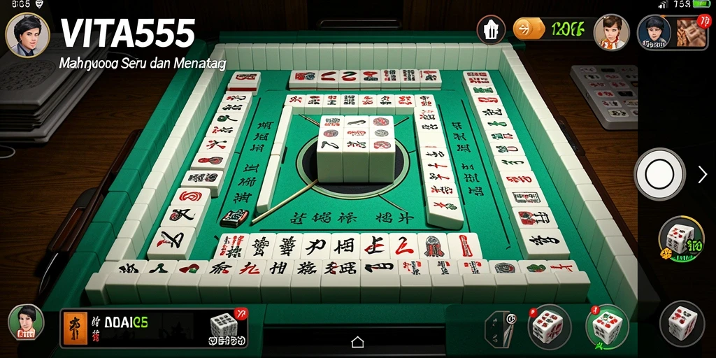 Tampilan gameplay seru dari VITA555 dengan elemen Mahjong yang menarik.